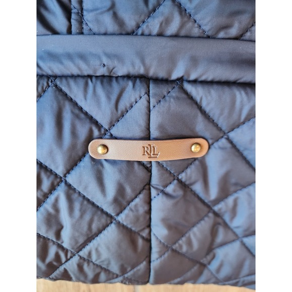 Lauren Ralph Lauren Quilted Hooded Barn Jacket Navy Size Small Anorak NWT - Picture 12 of 15